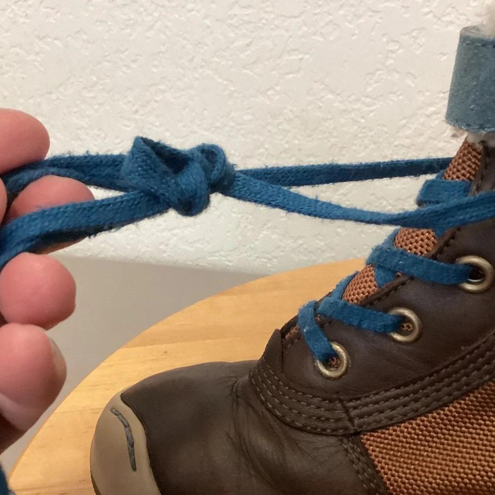 Plae Noel Waterproof Boots Kids Size 12 Brown Blue Leather eVent‎ Winter Shoes